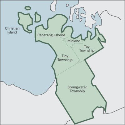 Map of North Simcoe CFDC catchment area